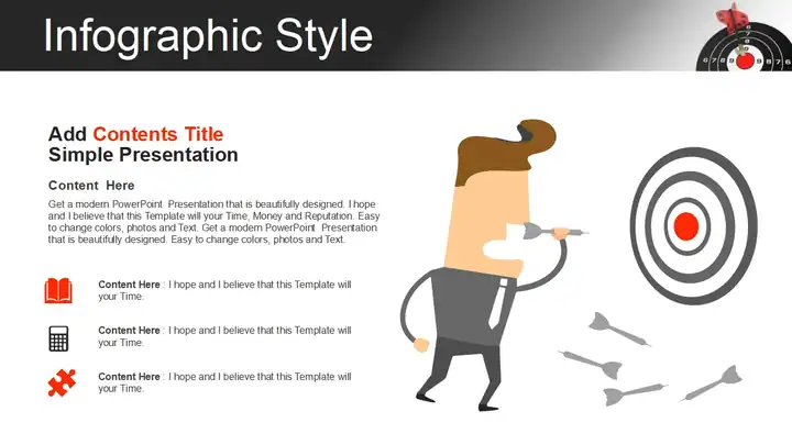 Red Dart Arrow Hitting PowerPoint Templates