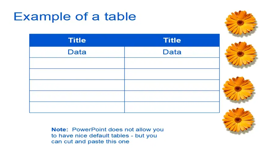 Row of flowers template