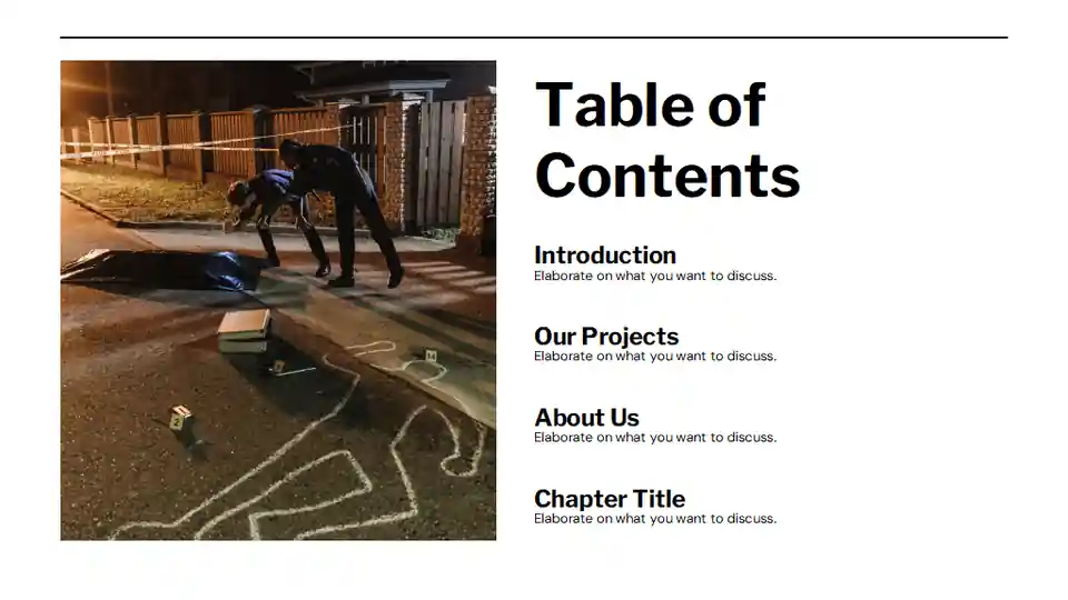 Simple Clean Homicide Scene Investigation Slides