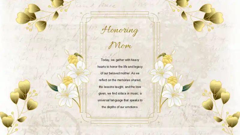 Songs For A Mother's Funeral Slides