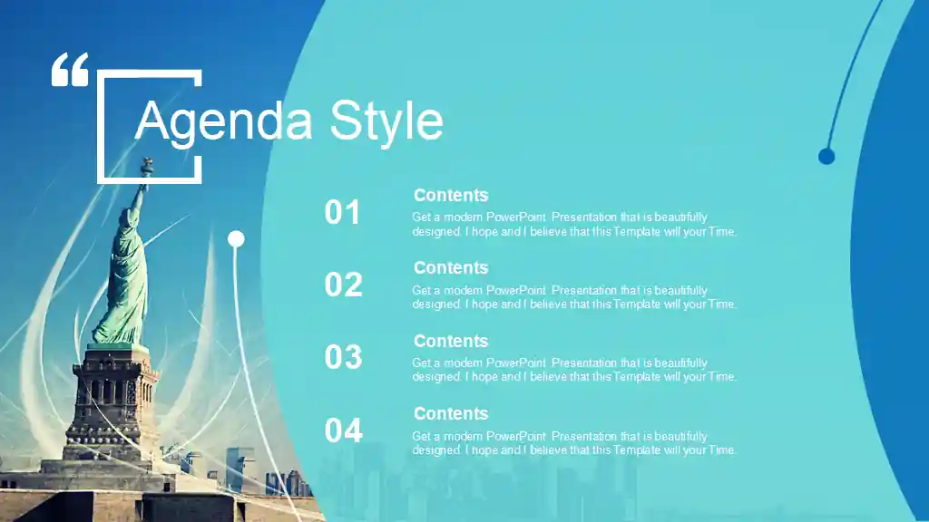 Statue of Liberty New York Skyline PowerPoint Templates