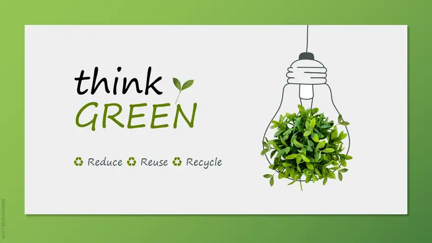 think GREEN. Free presentation template for PowerPoint or Google Slides