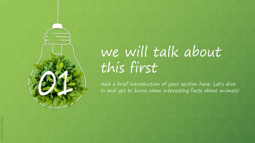 think GREEN. Free presentation template for PowerPoint or Google Slides