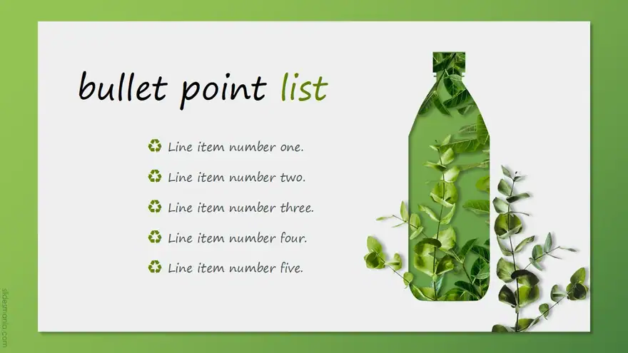 think GREEN. Free presentation template for PowerPoint or Google Slides