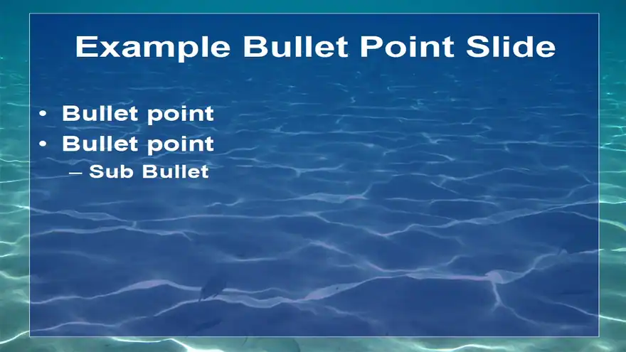 Underwater template