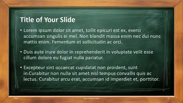 Wooden Framed Chalkboard Template