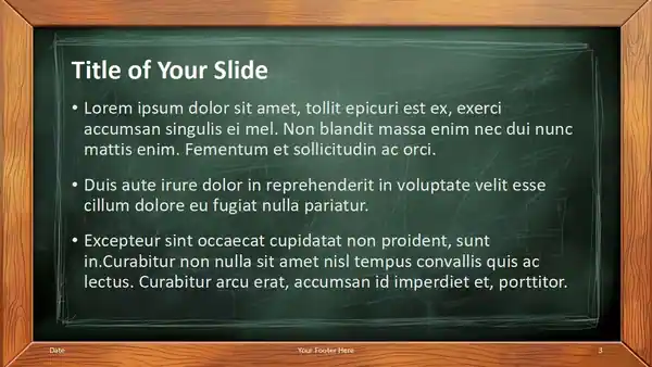 Wooden Framed Chalkboard Template