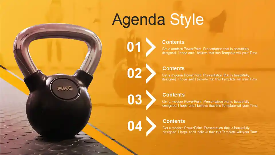 Workout with Kettle Bell PowerPoint Templates