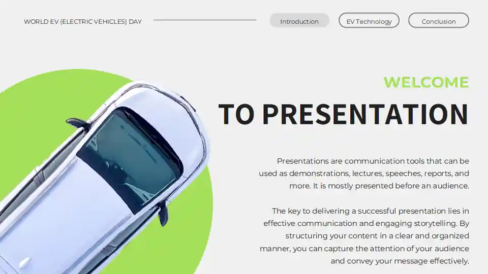World EV Electric Vehicles Day Slides