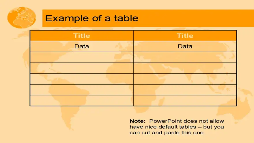 World Orange template