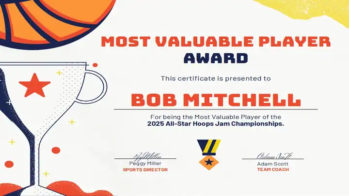 Basketball Certificate