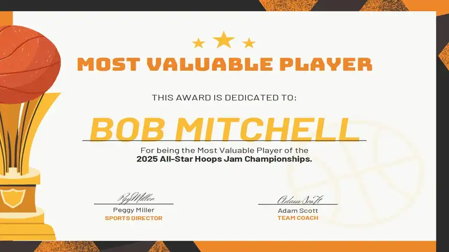 Basketball Certificate