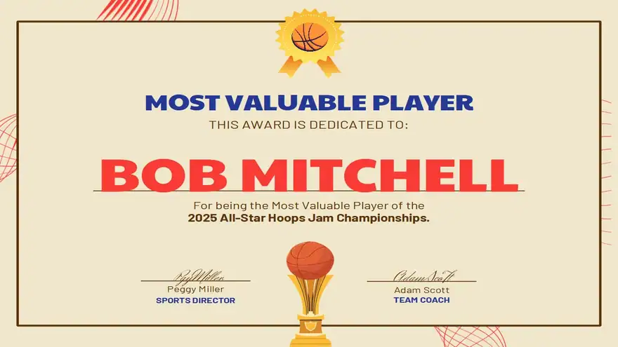 Basketball Certificate