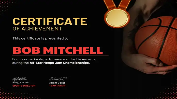 Basketball Certificate