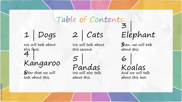 Joyce, fun and creative free slides theme.