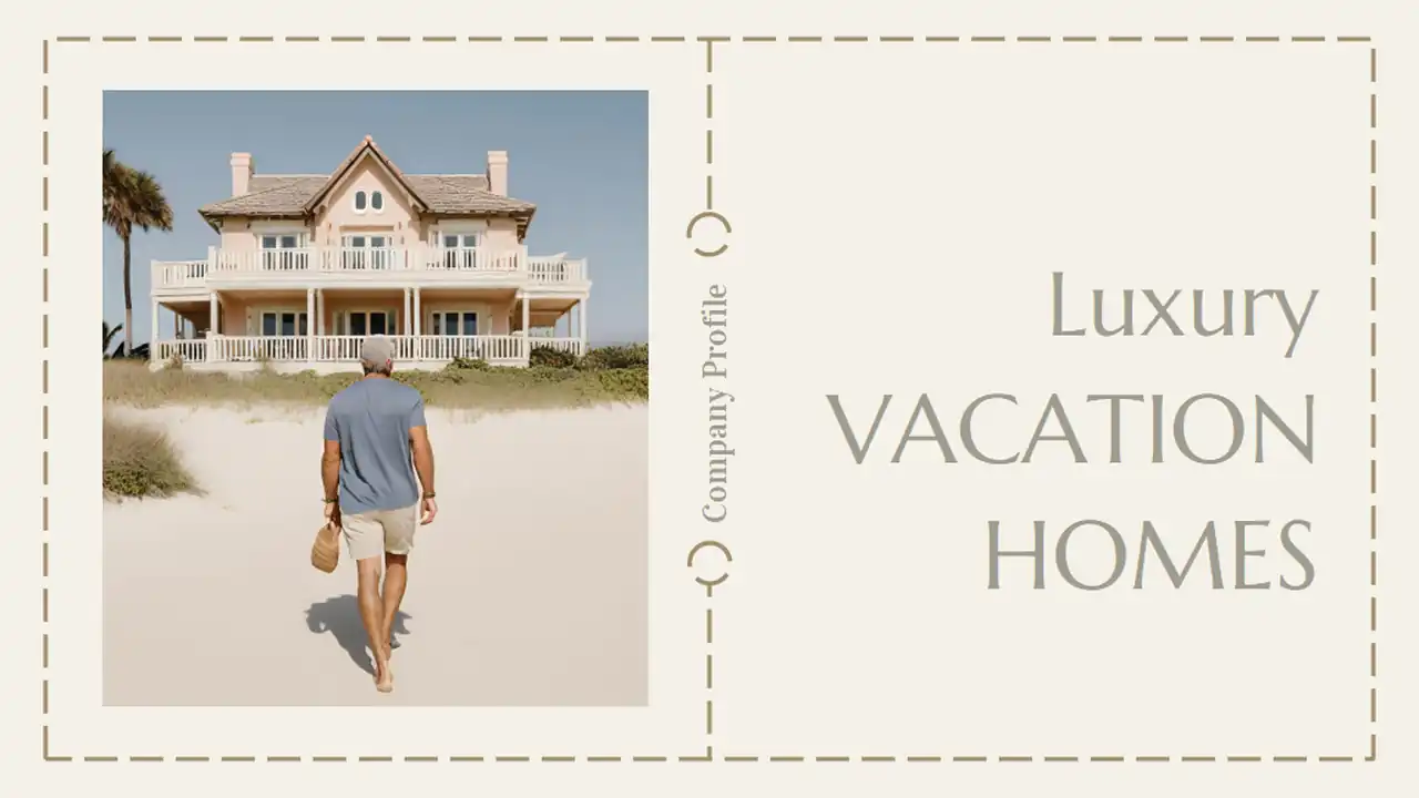 Minimal Luxury Vacation Homes Company Profile Slides