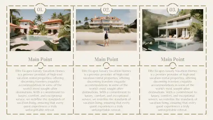 Minimal Luxury Vacation Homes Company Profile Slides