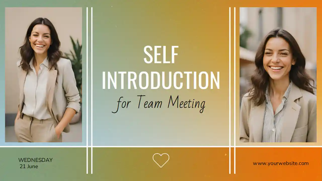 Modern Minimal Self Introduction for Team Meeting Slides