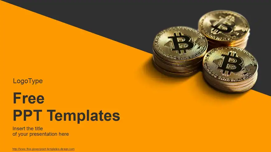 Golden Bitcoin PowerPoint Templates
