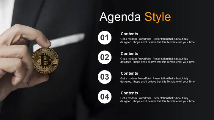 Golden Bitcoin PowerPoint Templates