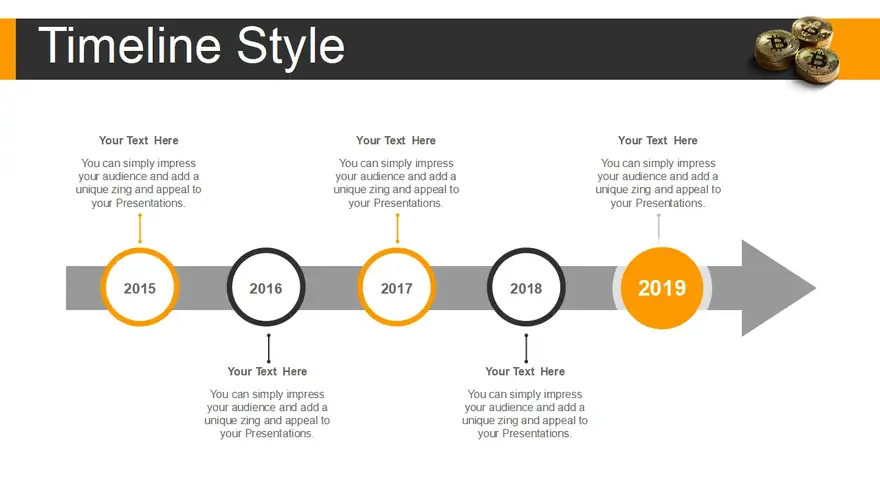 Golden Bitcoin PowerPoint Templates