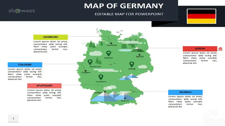 Map of Germany Templates for PowerPoint