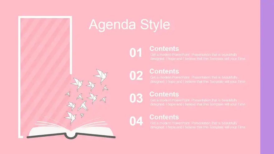 Opened Book with Paper Cranes PowerPoint Templates