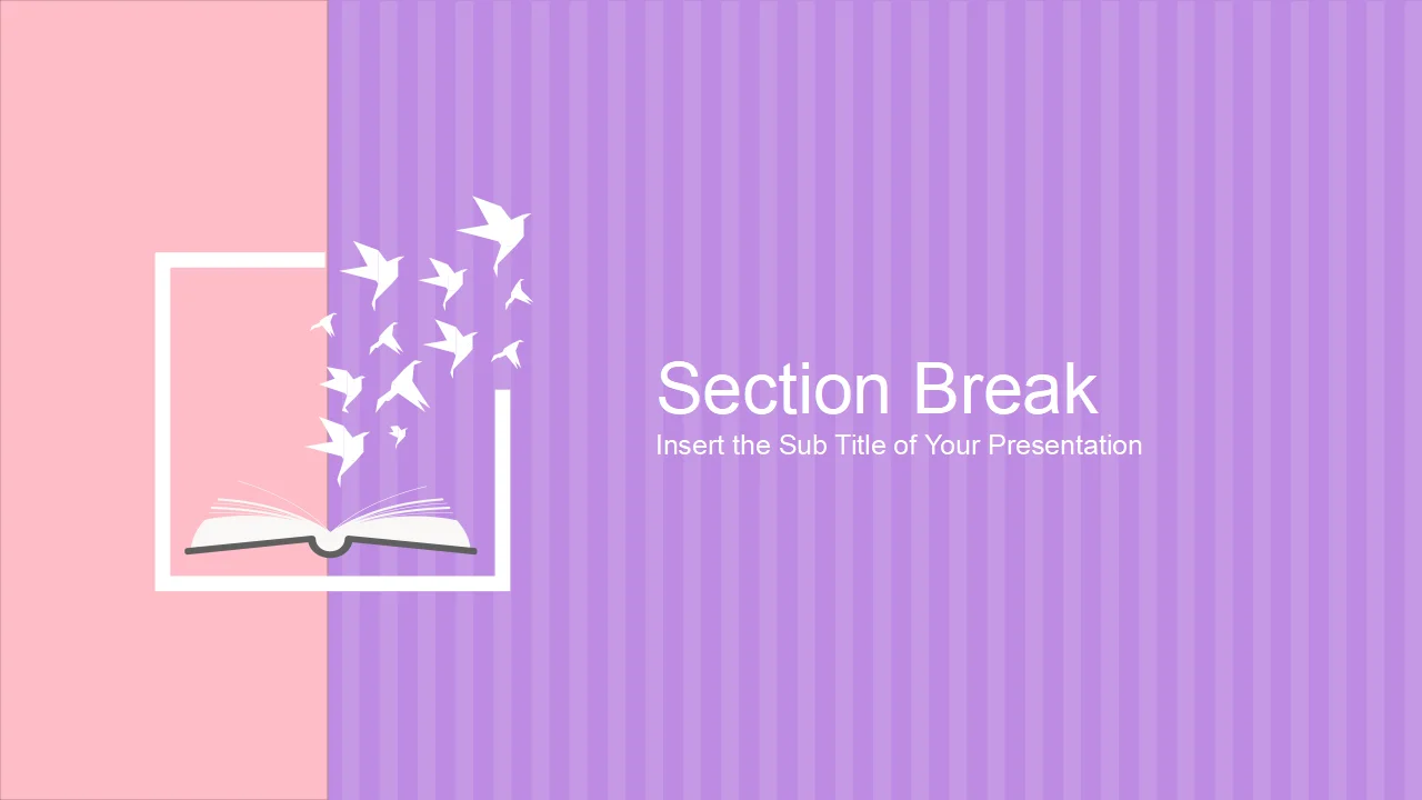 Opened Book with Paper Cranes PowerPoint Templates