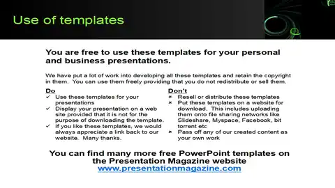 Abstract Firework Swirls PowerPoint Template