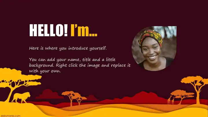 Africa Viva, free presentation template.