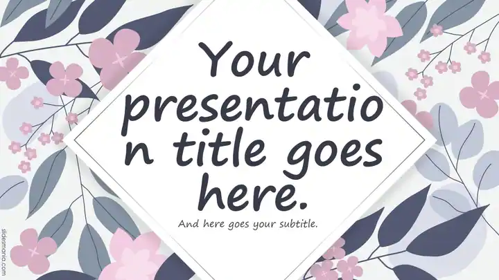 Amelia free PowerPoint and Google Slides template with floral backgrounds.
