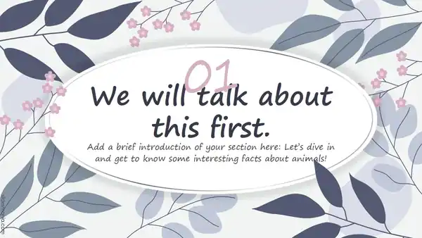 Amelia free PowerPoint and Google Slides template with floral backgrounds.