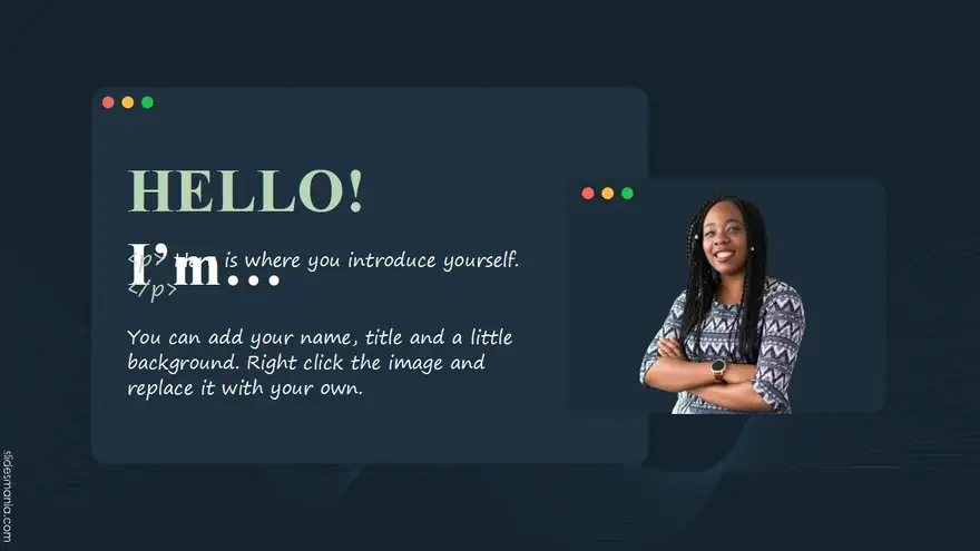 Anyone can code! Free presentation template.