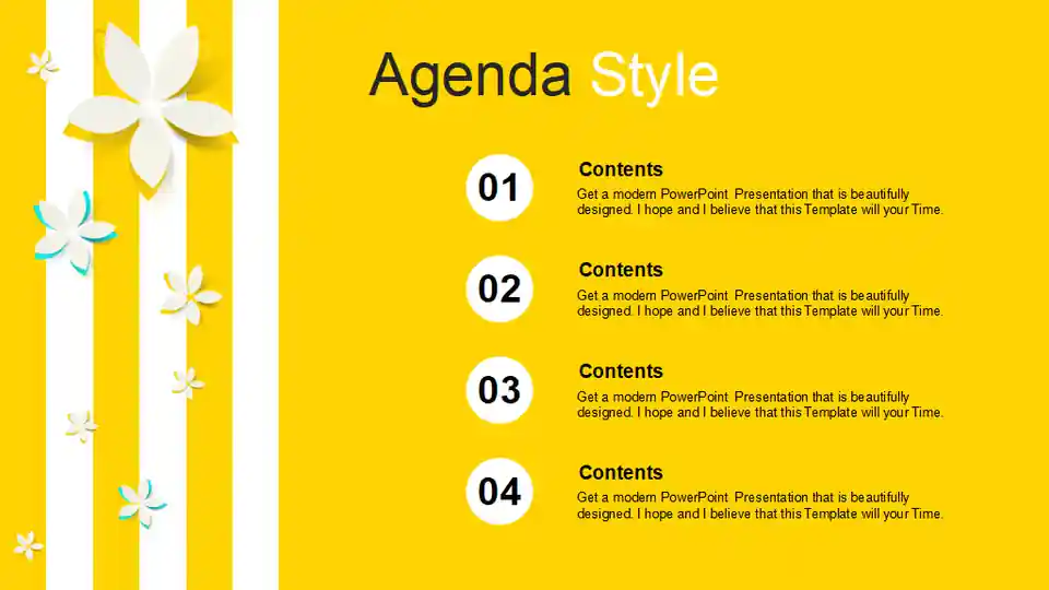 Beautiful Yellow Flower PowerPoint Templates