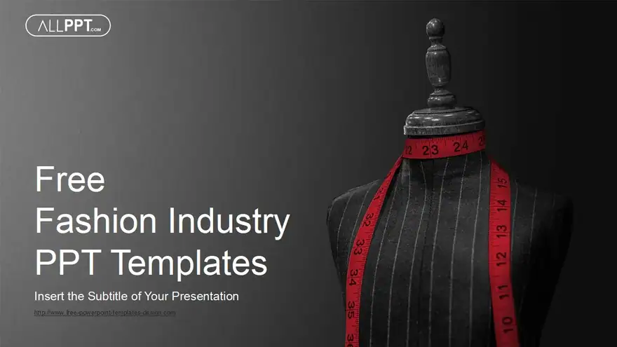 Black dummy measuring tape PowerPoint Templates