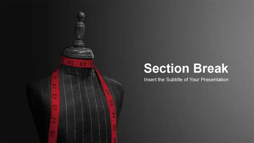 Black dummy measuring tape PowerPoint Templates