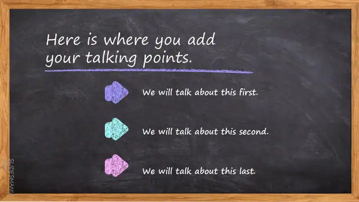 Blackboard slides background template.