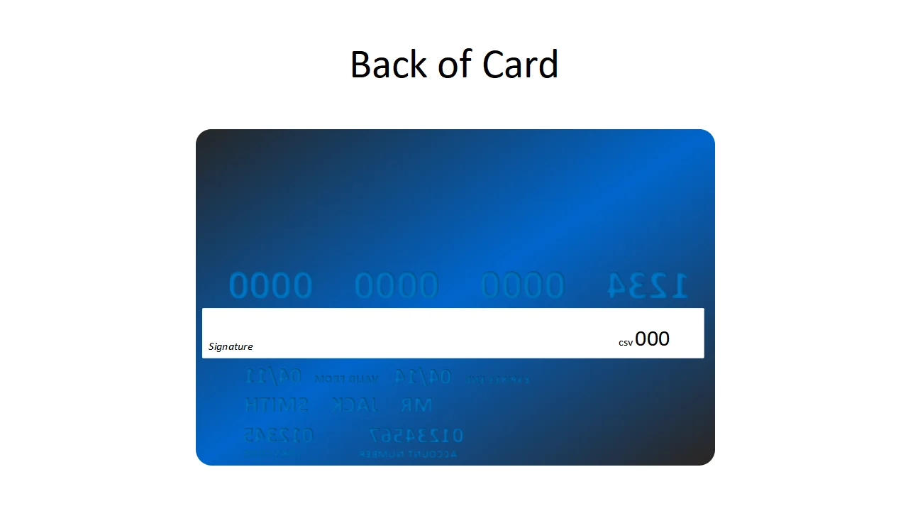 Blue Credit Card Template