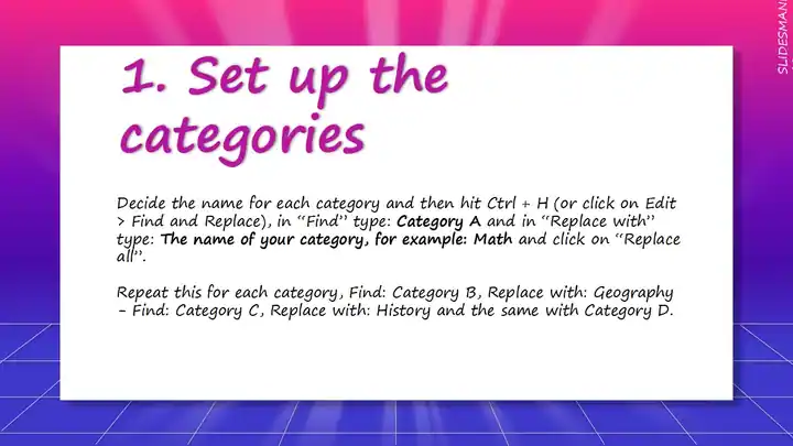 Cardtegories! Free game template.
