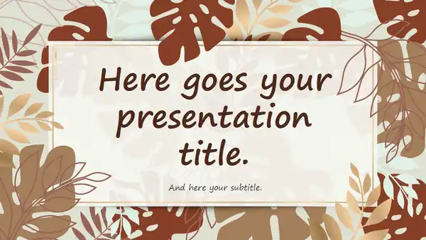 Cassidy, brown and gold leaves. Beautiful illustrated slides.