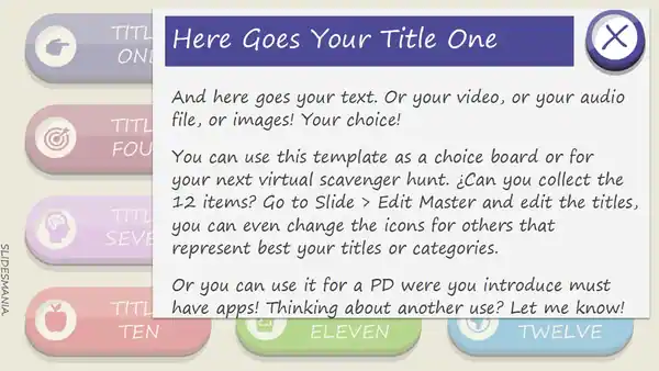 Challenge Board interactive template.