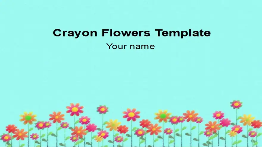 Crayon Flowers Background Template
