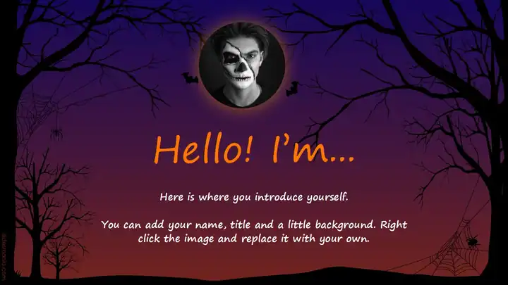 Creepy blood moon night, free Halloween template for ppt and Google Slides.