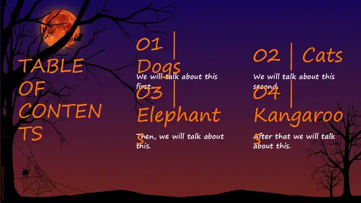 Creepy blood moon night, free Halloween template for ppt and Google Slides.