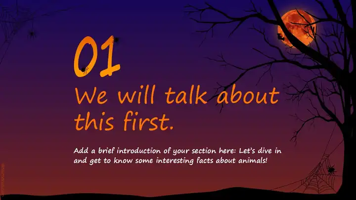 Creepy blood moon night, free Halloween template for ppt and Google Slides.