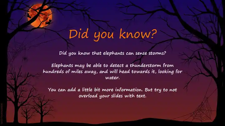 Creepy blood moon night, free Halloween template for ppt and Google Slides.