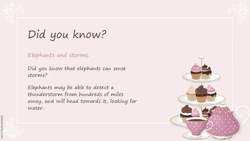 Cupcakes and tea, free presentation template.