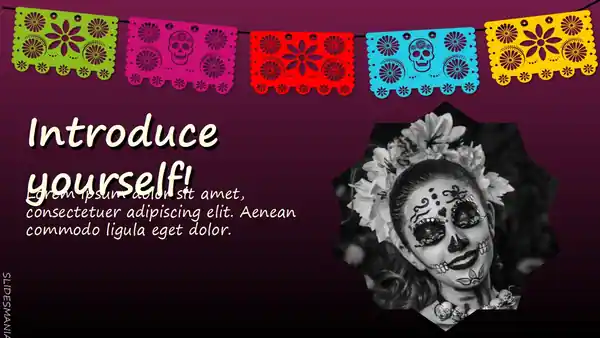 Dia de los Muertos Free template for Google Slides or PowerPoint