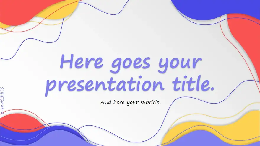Easton, simple presentation template with colorful shapes and lines.