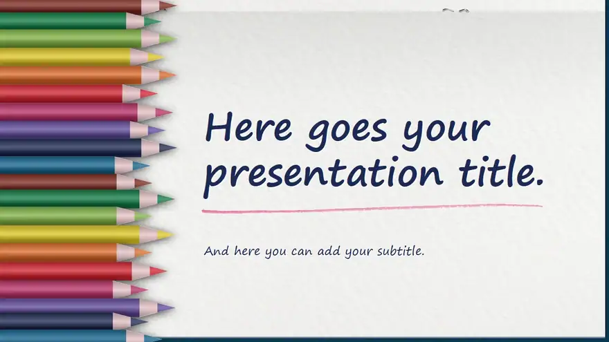 Faber, colorful pencils presentation. Updated Template.